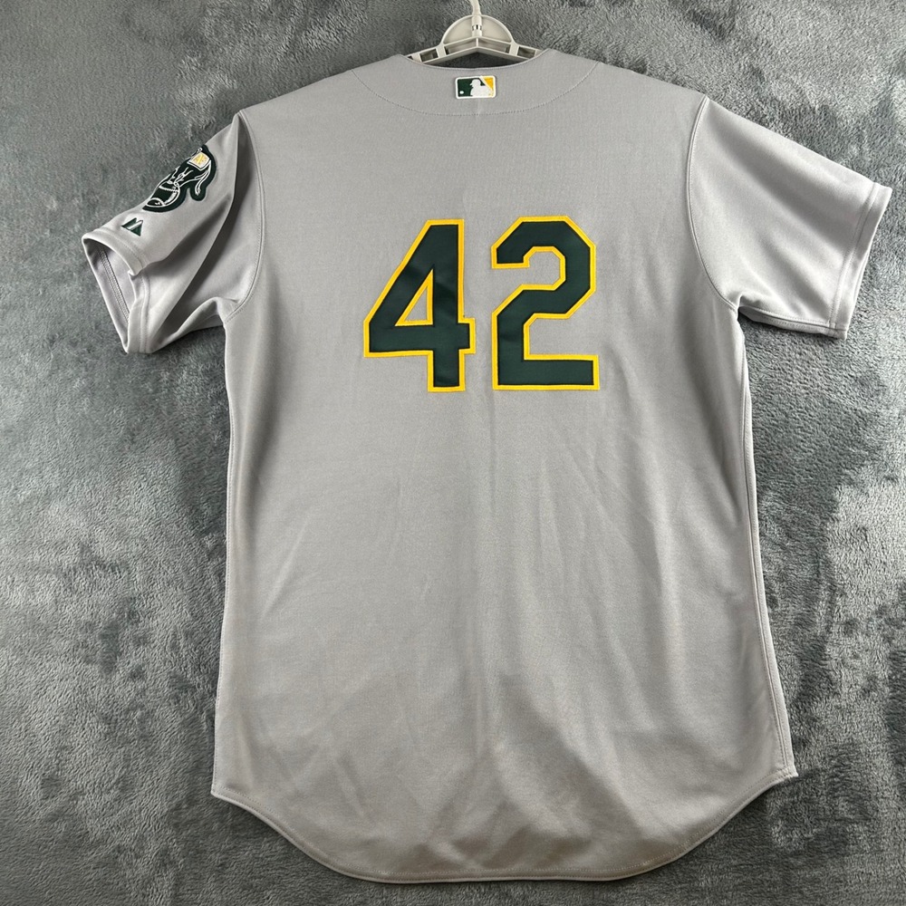 Majestic Oakland Athletics Team Issue Jersey Mens 48 MLB Jackie Robinson Day 42 - Picture 8 of 9